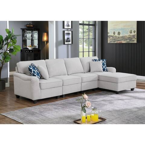 Gray Linen 5 Seater Sofa