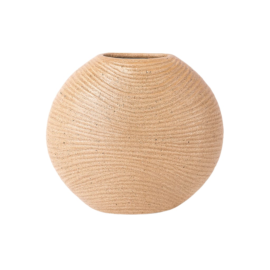 Aria Home Tan Speckled Ceramic Vase Modern Decorative Home Accent