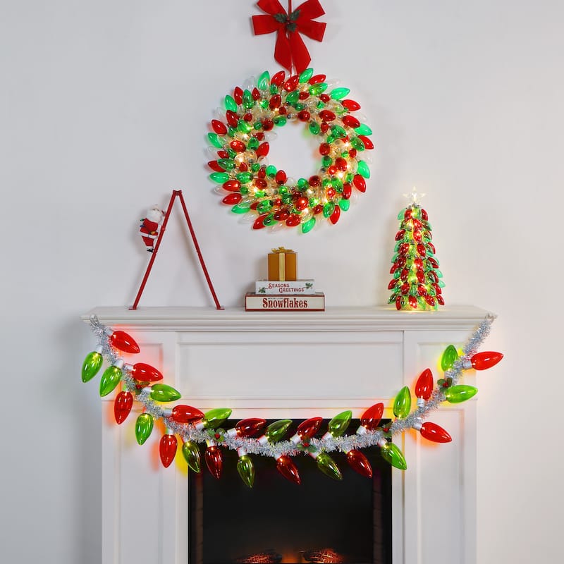 70 in. Retro C9 Bulb Garland - Red and Green
