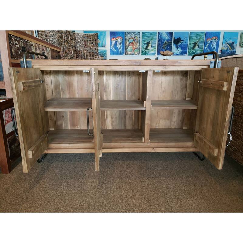 Chic Teak Recycled Teak Wood Mozaik Art Deco Storage Chest / TV Stand