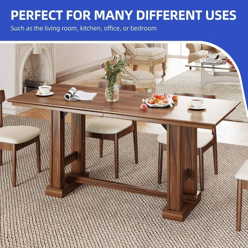 Moasis 70" Farmhouse Dining Table for 6-10 People