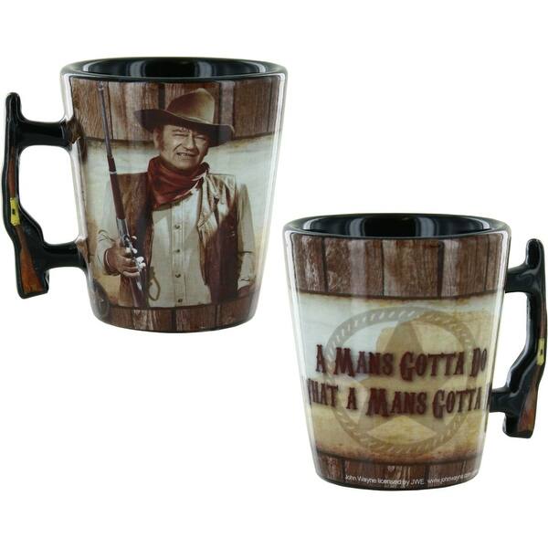 John Wayne Shot Glass with Rifle Handle