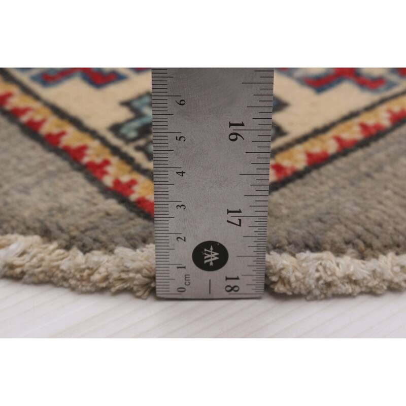 ECARPETGALLERY Hand-knotted Uzbek Ghazni Grey Wool Rug - 3'3 x 3'3