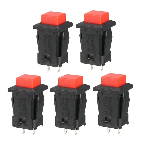 Pack of 2 Square Latching Push Button Switch Red