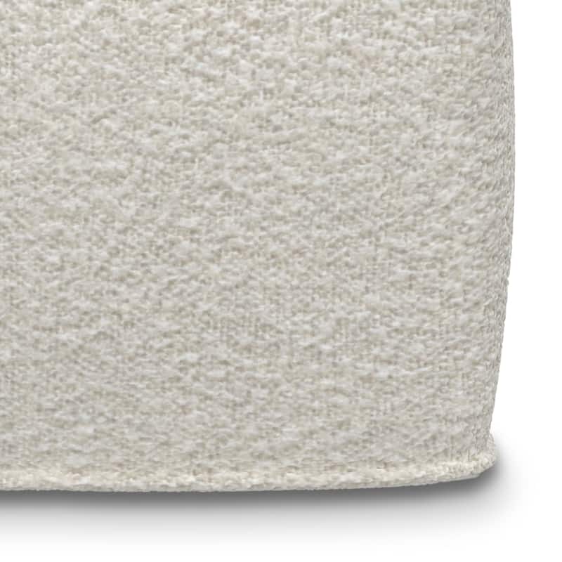 WYNDENHALL Lyanna Contemporary Square Pouf in Ivory Boucle