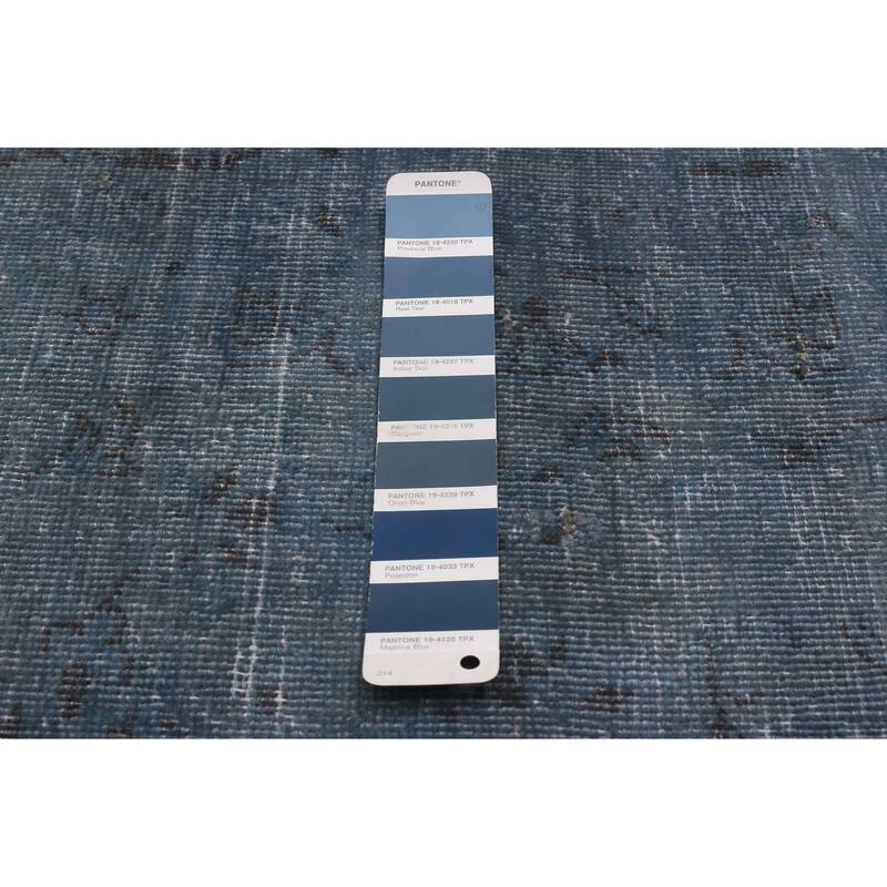 ECARPETGALLERY Hand-knotted Color Transition Denim Blue Wool Rug - 9'4 x 12'6