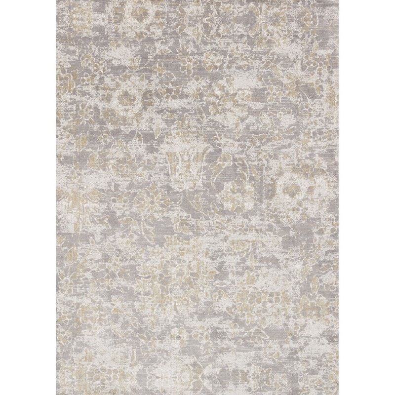 Alexander Home Verona Shabby Chic Botanical and Floral Rug - 5' x 7' 6" - Slate/Sea - Runner/Rectangle