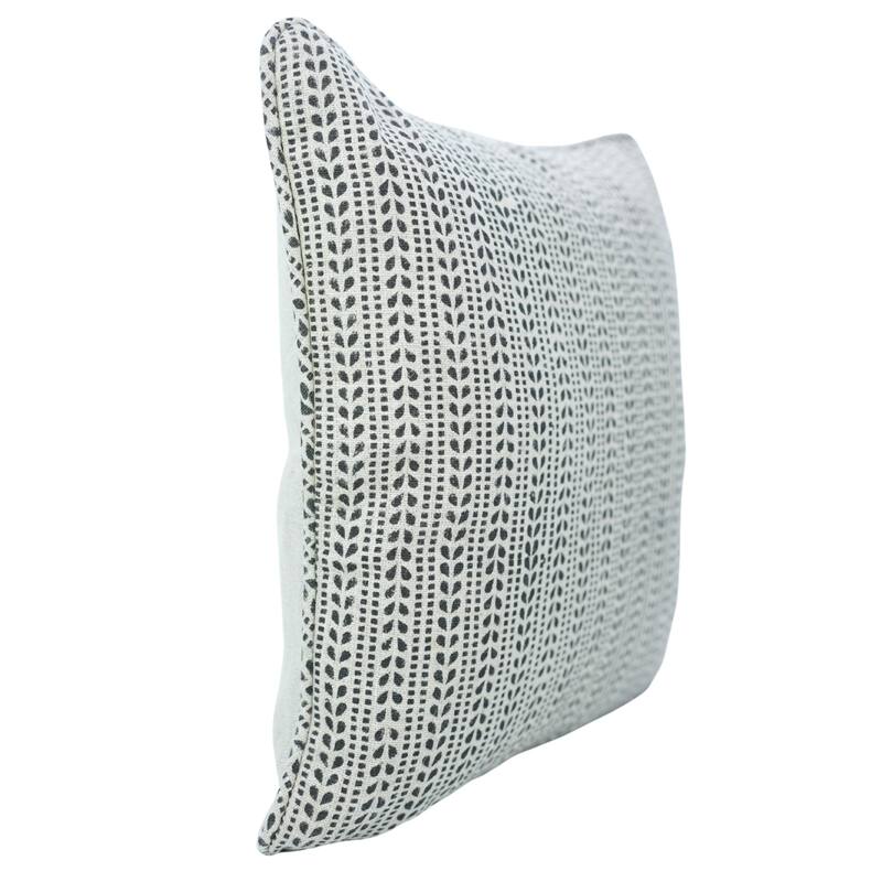 Fabdivine Pipine Fall Décor Farmhouse Hand Block Print Pillow Cover Sofa, Couch Cushion Case Linen - Pillow Covers - Ratanbel- Black - 12" x 20"