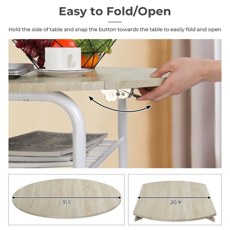 31.5" Drop Leaf Dining Table for Small Space,Small Kitchen Table Set for 2