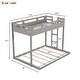 preview thumbnail 4 of 9, Gray Twin over Full Solid Wood Bunk Bed with Built-in Ladder