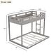 preview thumbnail 4 of 4, Modern Twin over Full Bunk Bed with Built-in Ladder