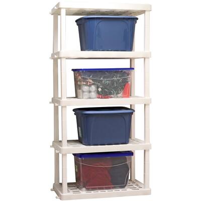 Oskar 5-Tier Storage Shelf, Interlocking Heavy Duty Shelving Unit, 750 lbs Capacity, Multipurpose Organizer for Garage, Basement