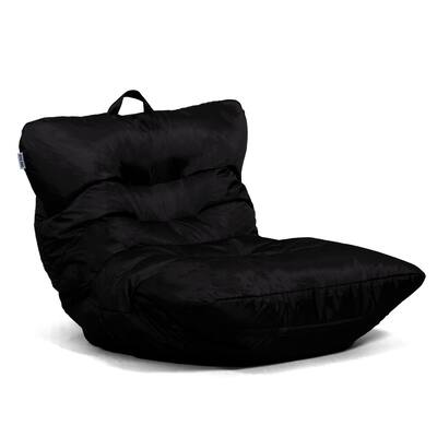 Roma Bean Bag Chair, Black Smartmax, Durable Polyester Nylon Blend, 3 feet
