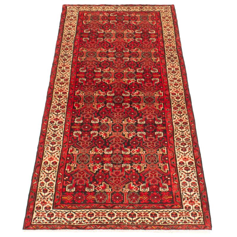 ECARPETGALLERY Hand-knotted Andelz Red Wool Rug - 3'5 x 8'5