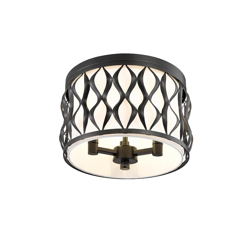 Z-Lite 1948F12 Harden 3 Light 13" Wide Flush Mount Drum Ceiling