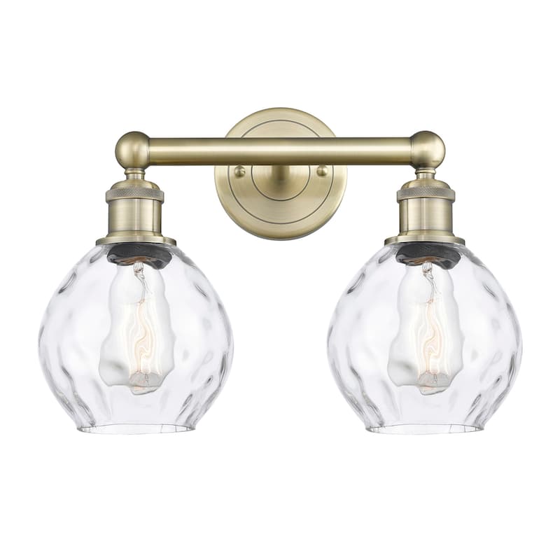Innovations Lighting 616-2W-11-15 Waverly Vanity Waverly 2 Light 15" - Antique Brass / Clear