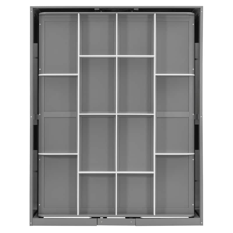 Queen Murphy Bed 360° Rotating Hidden Storage Racks Cabinet Wall Bed