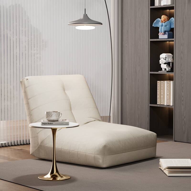Mieres Bean Bag Chair, Lazy Floor Sofa Couch, Corner Bean Bag Chair for Adults, Tatami Sofa with Sponge Filling - White