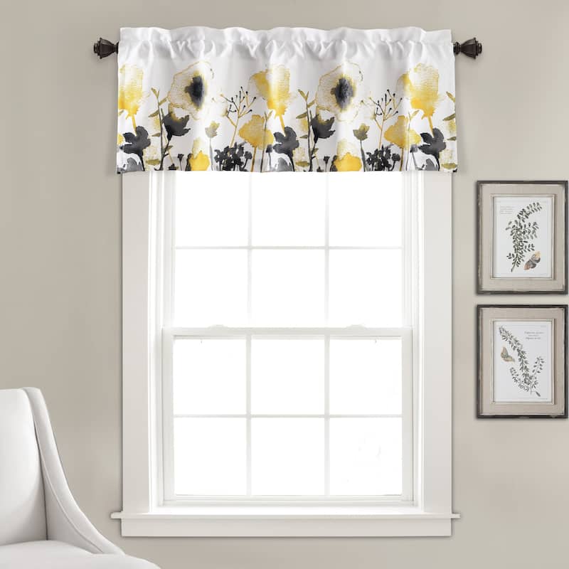 Lush Decor Zuri Flora Light Filtering Window Curtain Valance - 18" x 52"