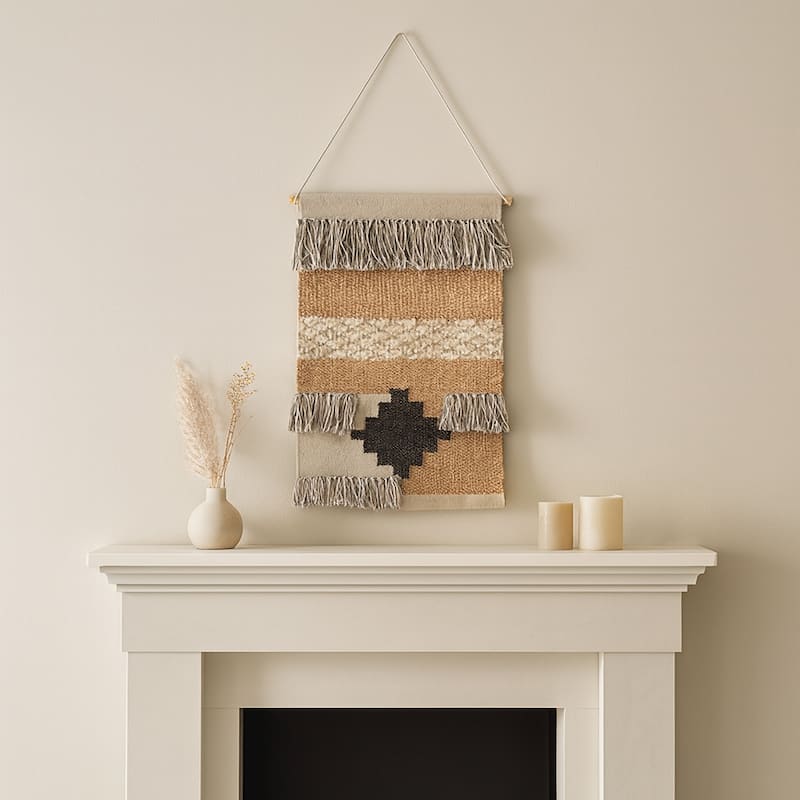 Woven Layered Look Tapestry Wall Hangings - Natural, 36 in.