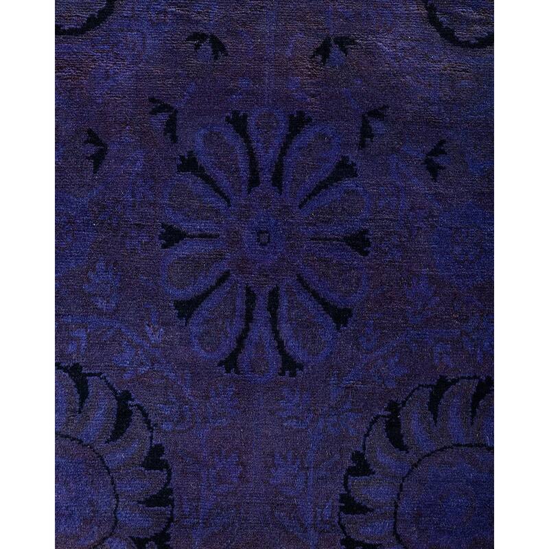 Fine Vibrance, One-of-a-Kind Hand-Knotted Runner Rug - Purple, 3' 0" x 14' 9" - 3' 0" x 14' 9"