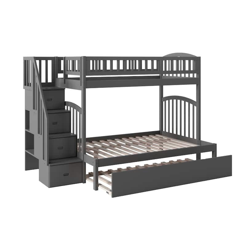 Westbrook Staircase Bunk Bed Twin over Full with Full Trundle