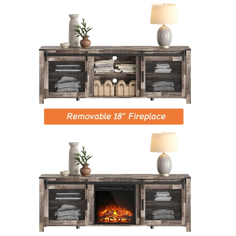 WAMPAT 36 inch 3 Sided Glass Electric Fireplace Insert，Black