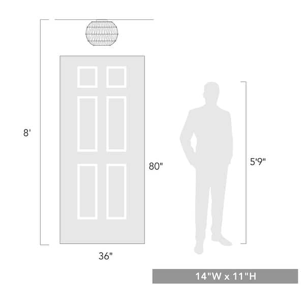 Golden Lighting 6933-FM BLK-NR Florence 14" Wide Flush Mount Globe