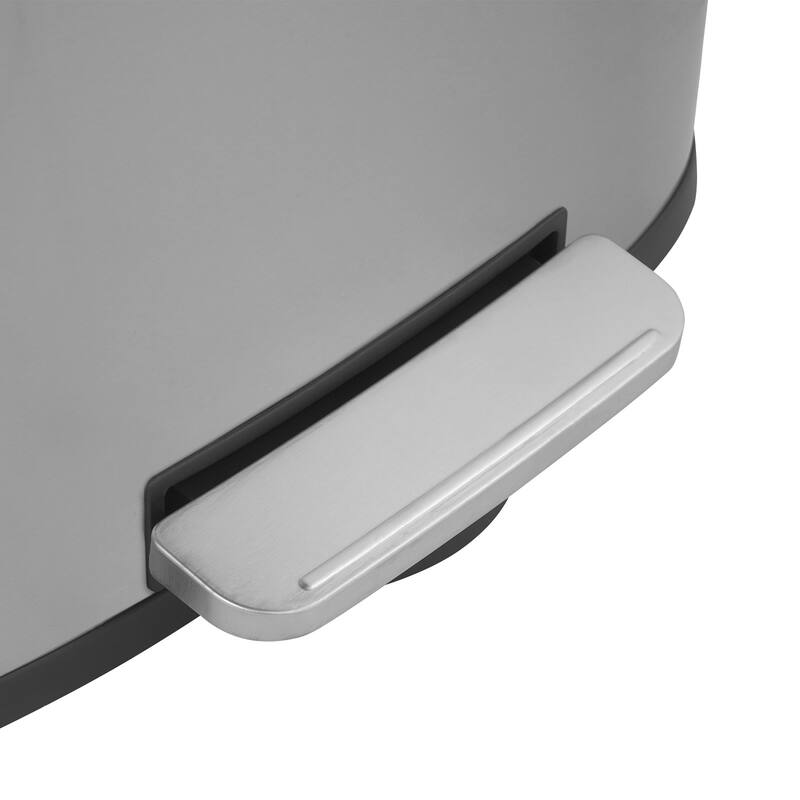 Innovaze 13 Gal./50 Liter Oval Shape Stainless Steel Step-on Trash Can for Kitchen