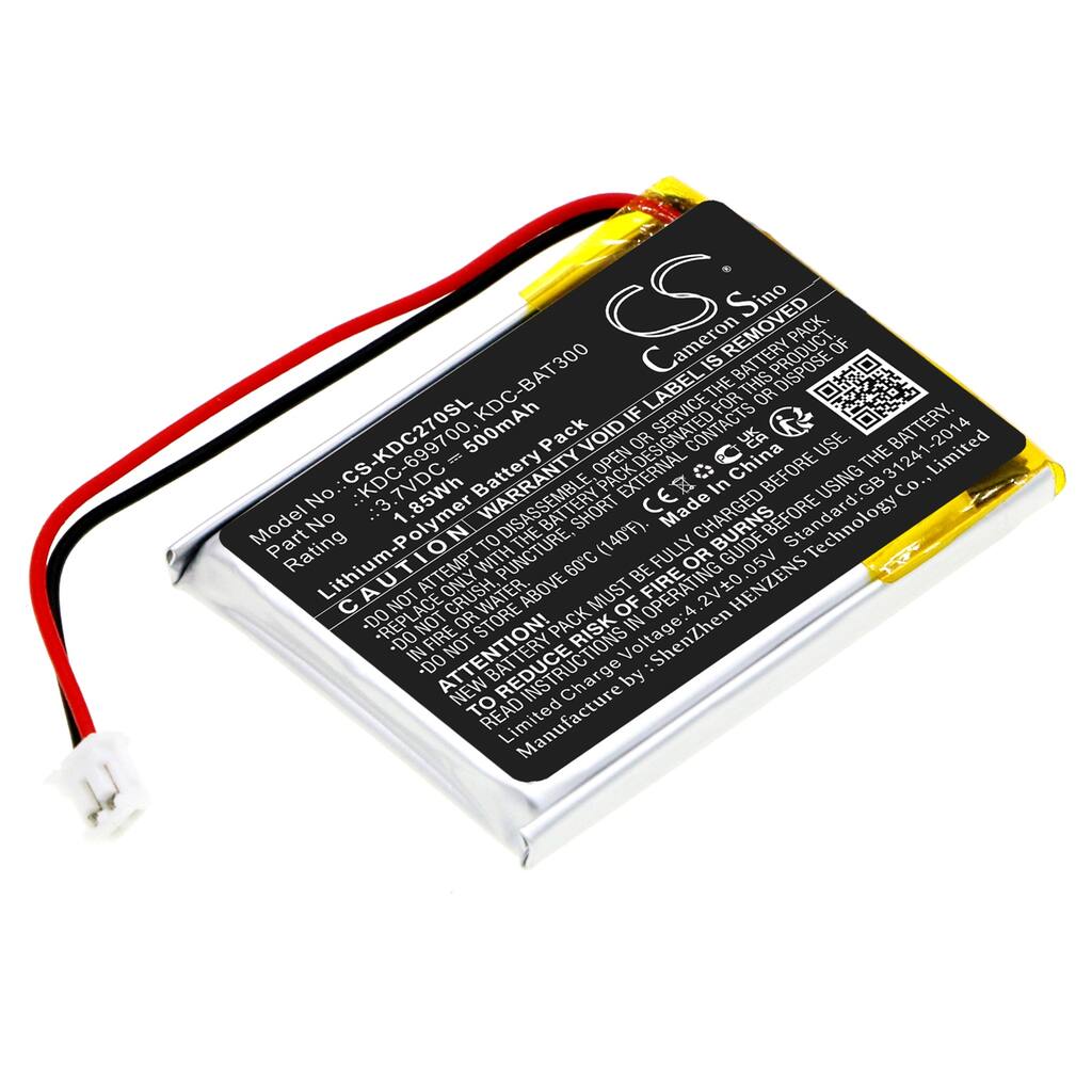 Battery for KOAMTAC KDC270 KDC280 KDC30 KDC300 KDC-699700 KDC-BAT300 CS-KDC270SL - Black