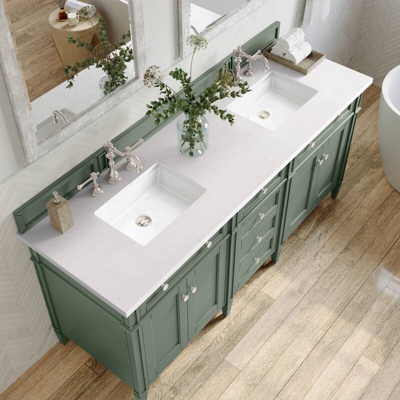 James Martin Vanities 650-V72-3WZ Brittany 72" Double Basin Poplar