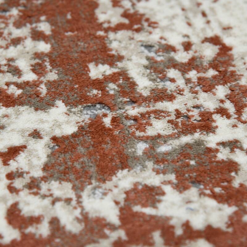 Sylvia Cherene Red Polyester Blend Performance Area Rug