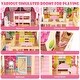 preview thumbnail 6 of 4, 3-Story Pretend Play Doll House for Little Girls Pink