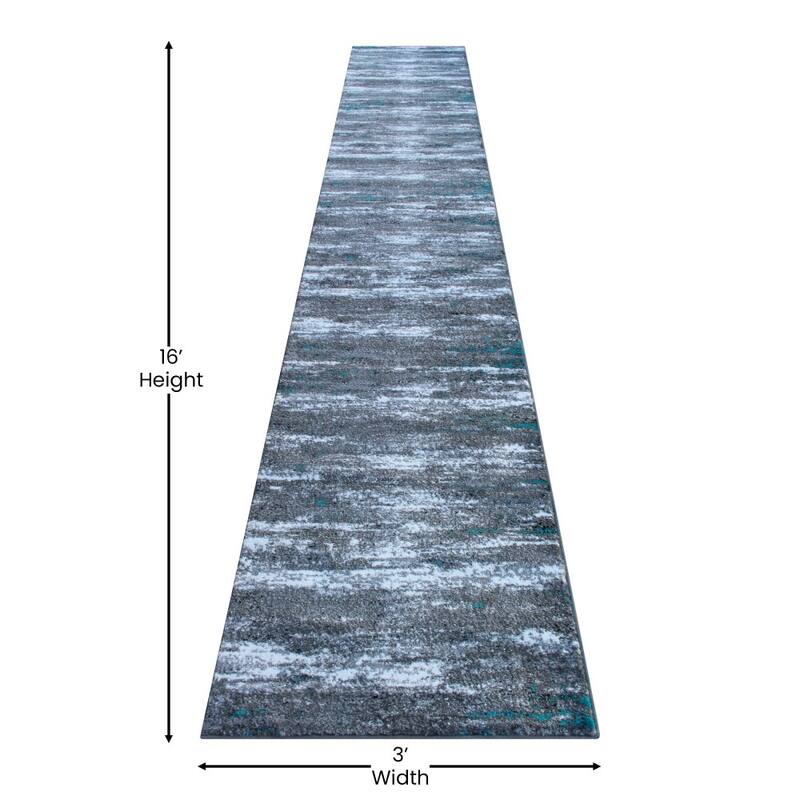 Distressed Motif Indoor Jute Back Olefin Area Rug