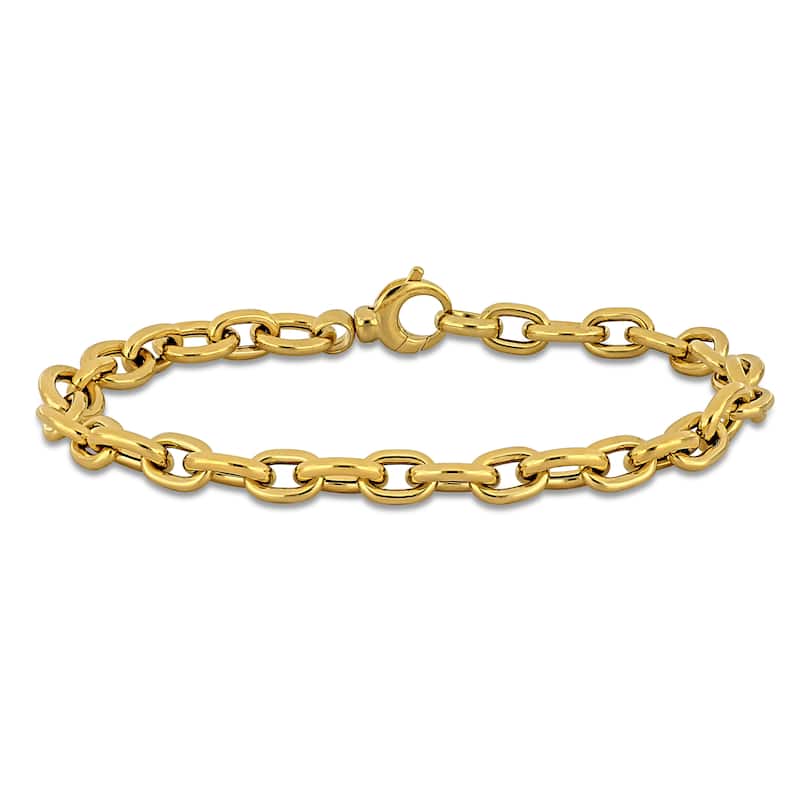Miadora 7.5mm Fancy Oval Link Bracelet 14K Yellow Gold