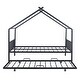 preview thumbnail 19 of 28, Full Size Metal House Bed with Twin Size Trundle