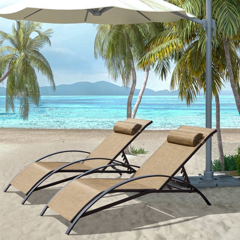 EROMMY Outdoor Patio Lounge Chair, Adjustable Recliner Outdoor Lounge Chairs, Multiple Colors Available