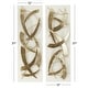 preview thumbnail 32 of 30, Gold Metal Dimensional Abstract Wall Decor with Black or White Wood Backing (Set of 2)