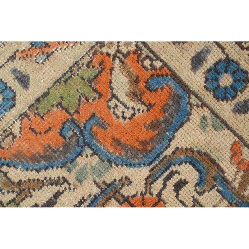 Hand Knotted Oriental 100% Wool Carpet Traditional Floral Navy Blue & Blues Tabriz Area Rug - 10' 1'' X 7' 2''