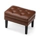 preview thumbnail 28 of 42, Glitzhome 22"W Mid-century PU Leather Tufted Ottoman Foot Stool