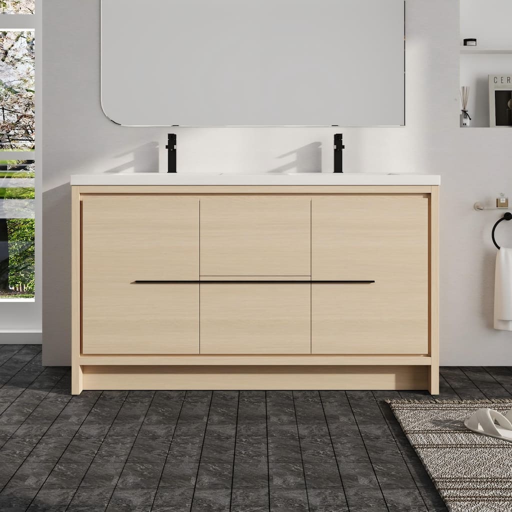 Malwee 24"/30"/36"/48"/60" Bathroom Vanity with Sink, FreeStanding Vanity with Soft Close Door and Drawer