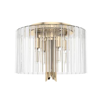 Hunter Gatz Ribbed Glass 4 Light Flush Mount Ceiling Light
