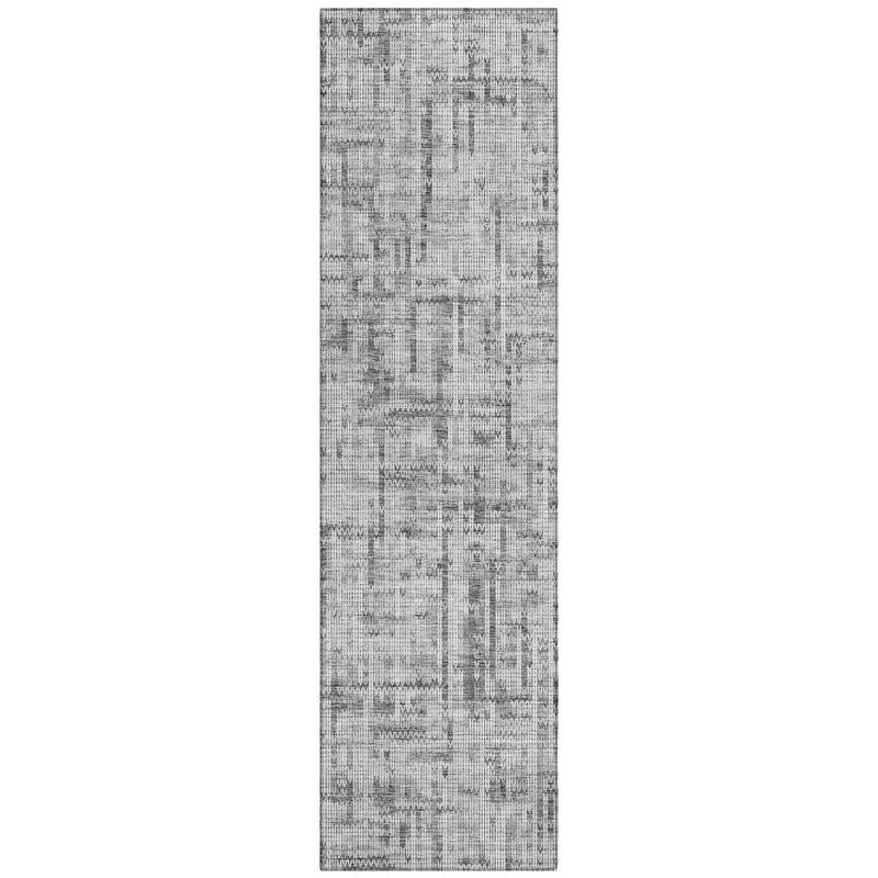 Machine Washable Indoor/Outdoor Modern Crosshatch Chantille Rug
