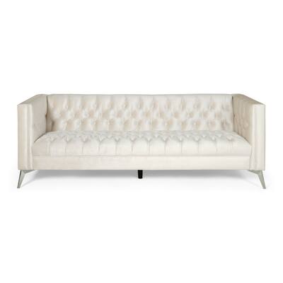 Beige Fabric 3-SEATER SOFA with Contemporary Design