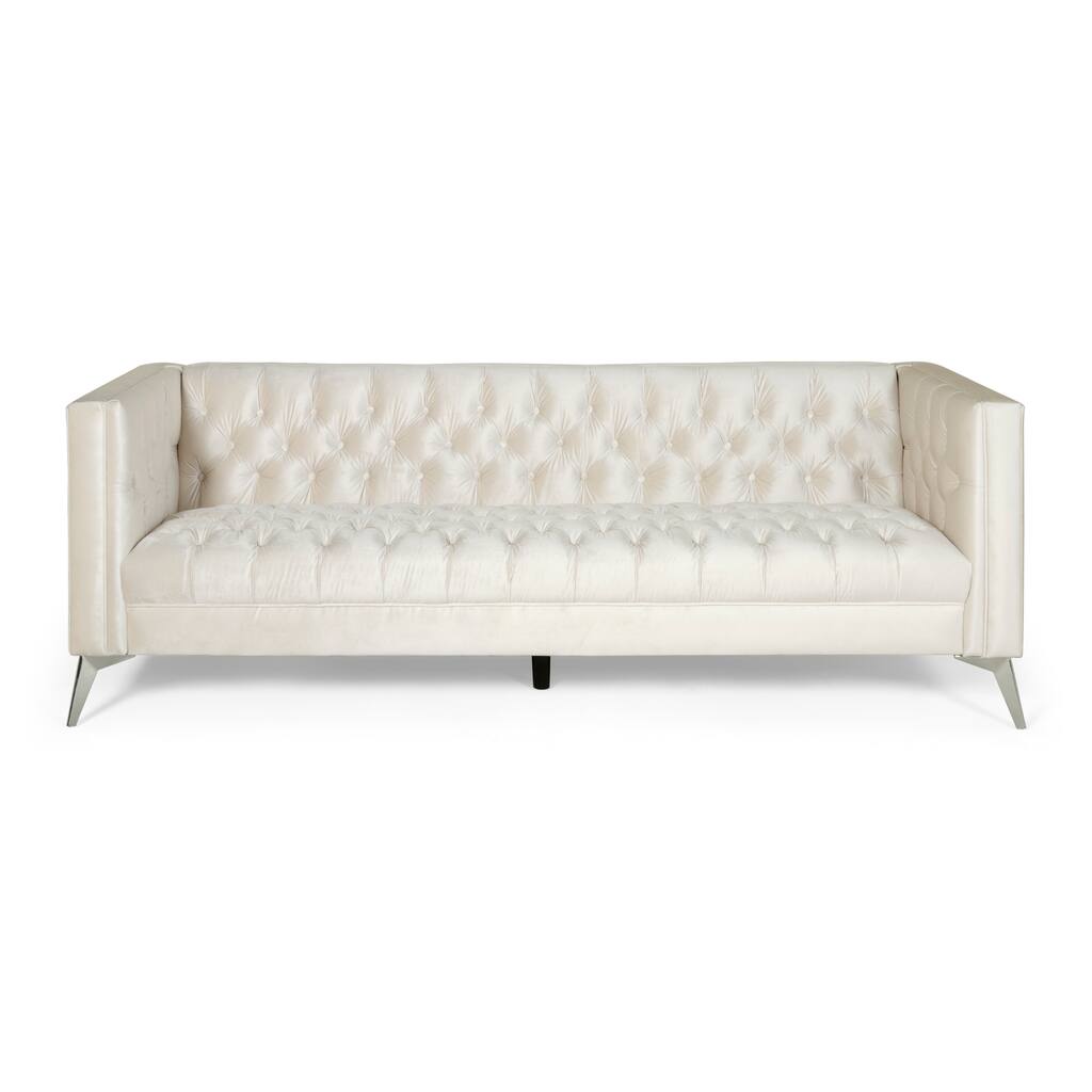 Beige Fabric 3-SEATER SOFA with Contemporary Design