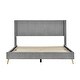 preview thumbnail 6 of 39, Queen Size Corduroy Platform Bed with Tufted Headboard and Metal Legs