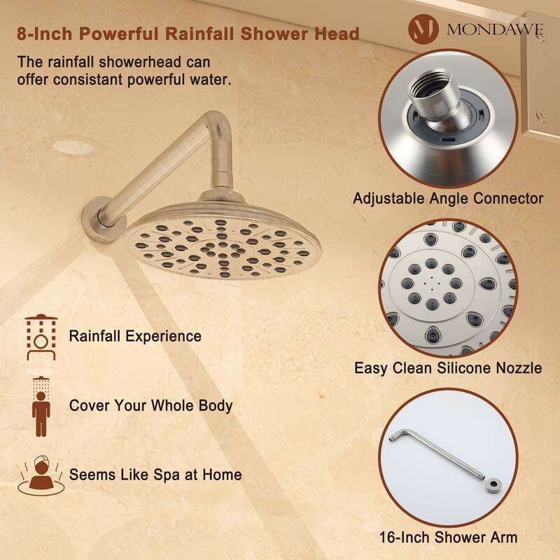 Retro Series 8 in. Rain Wall Mount Dual Shower Heads with 1.8 GPM