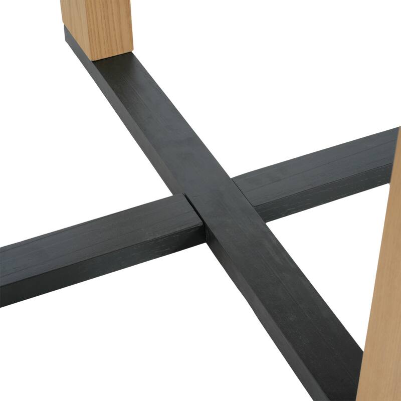 Roomfitters 48" Round Dining Table with Solid Wood Top and Sturdy Cross Base, Modern Kitchen and Dining Room Table