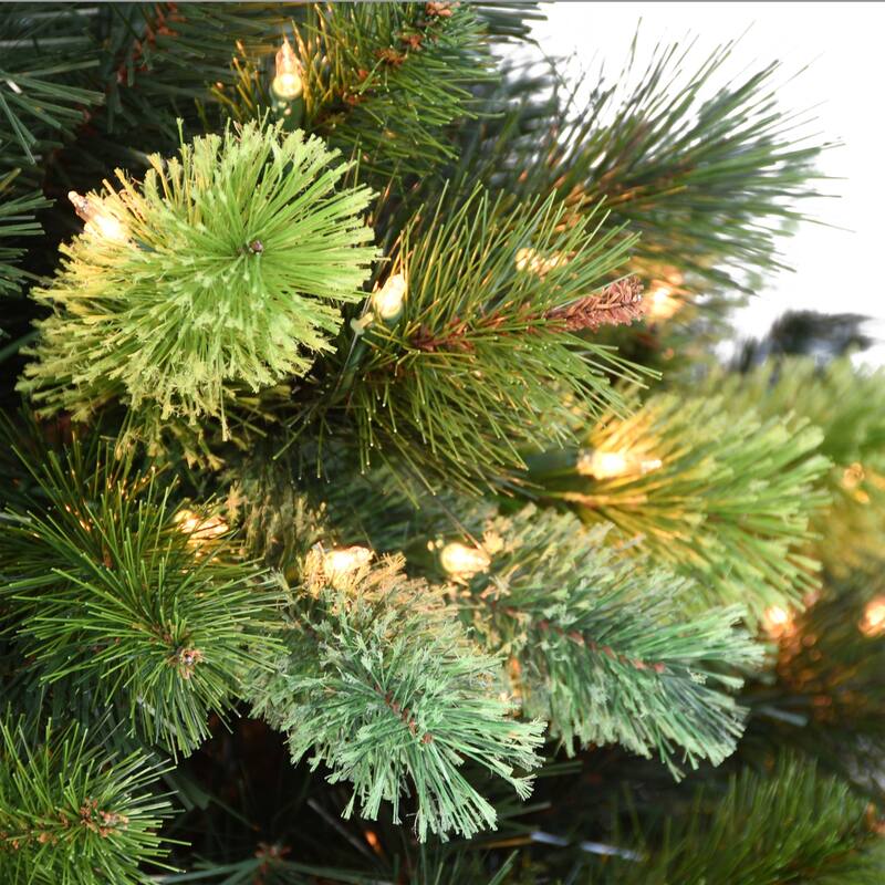 Puleo International 6.5 ft. Pre-Lit Slim Portland Artificial Fir Tree