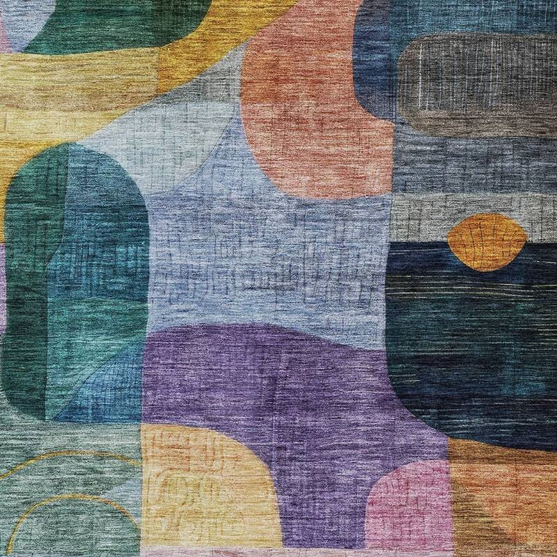 HomeRoots Abstract Transitional Rectangle Outdoor Rug